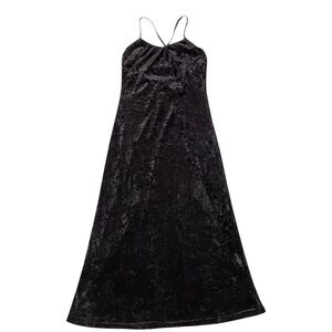 Possessed Vintage Y2K Velvet Black Maxi Dress Size M Goth Grunge‎